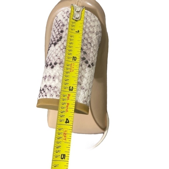 COUTGO Faux Leather Heeled Tan Mules Snake Print Pointed Toe Size 9.5 NWT … - Picture 7 of 9